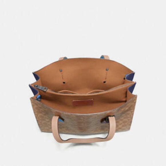 NWT COACH Charlie Carryall in Colorblock Signature Canvas Tote Bag Purse - Picture 7 of 8